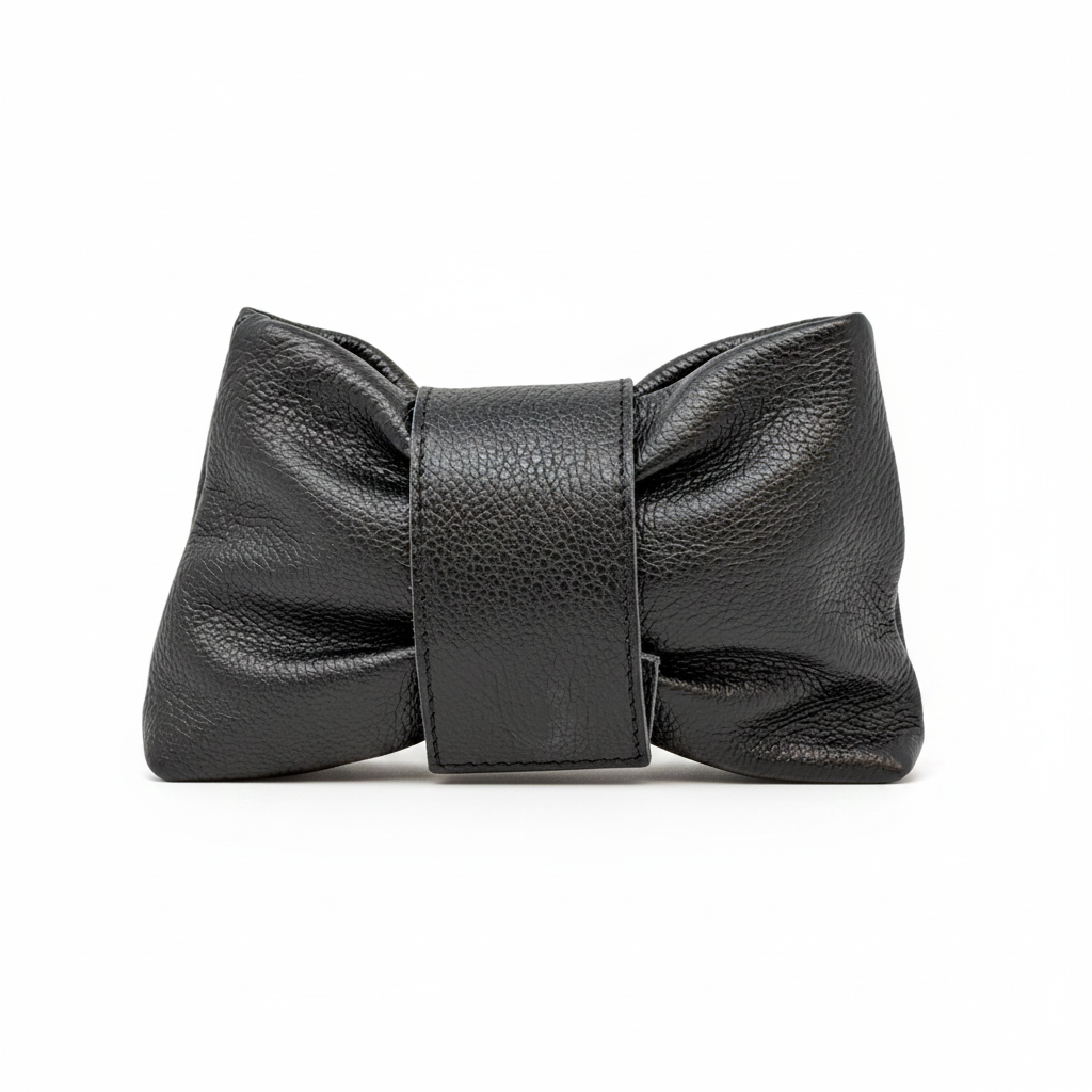 GENUINE ITALIAN LEATHER CLUTCH, TOP HANDLE CROSSBODY