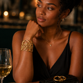 Entangled Elegance Gold Statement Cuff Bracelet