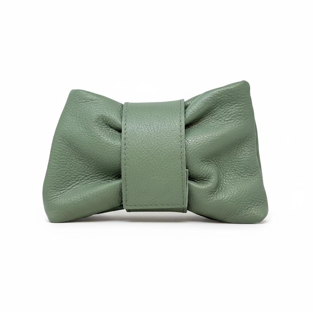 GENUINE ITALIAN LEATHER CLUTCH, TOP HANDLE CROSSBODY