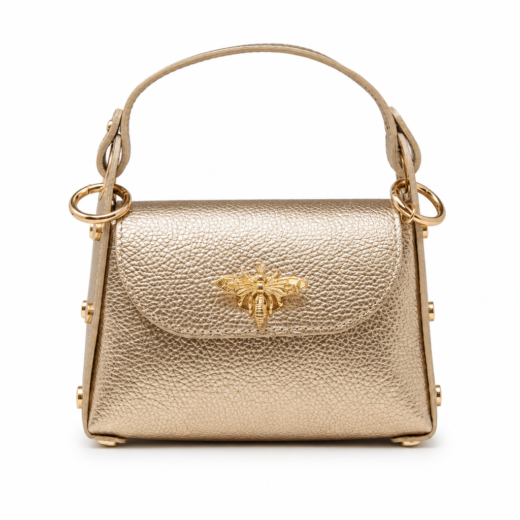 Bee Luxe Signature Satchel | Genuine Italian Leather Mini Handbag