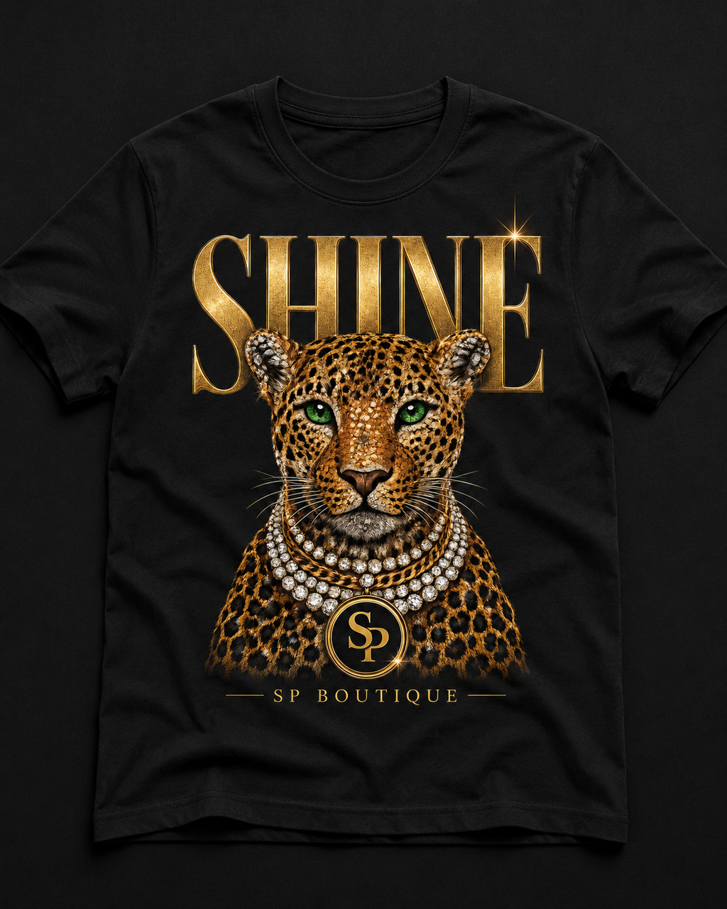 SHINE Leopard Graphic Tee | SP Boutique Exclusive
