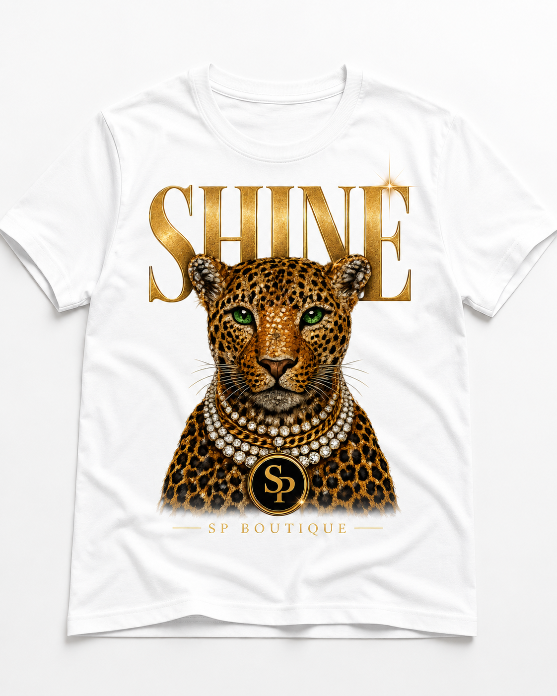 SHINE Leopard Graphic Tee | SP Boutique Exclusive