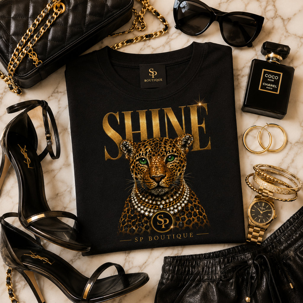 SHINE Leopard Graphic Tee | SP Boutique Exclusive