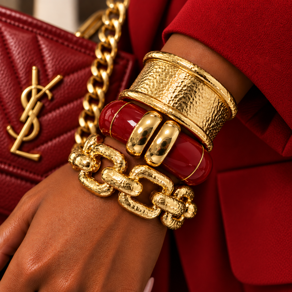 The Icon Cuff | Marbled Resin Hinged Statement Bracelet