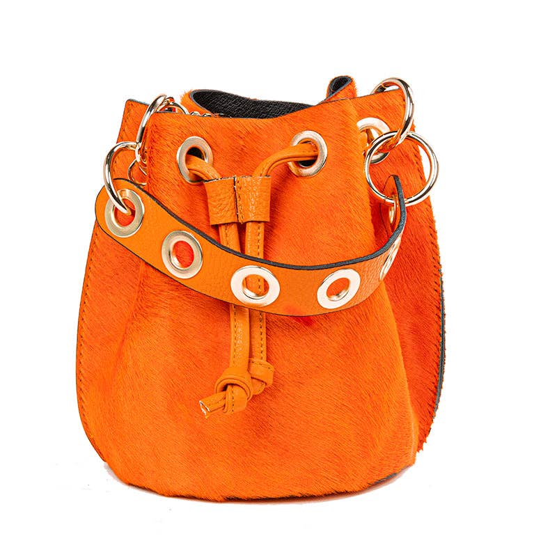 The Wild Affair | Genuine Italian Leather & Cowhide Bucket Bag