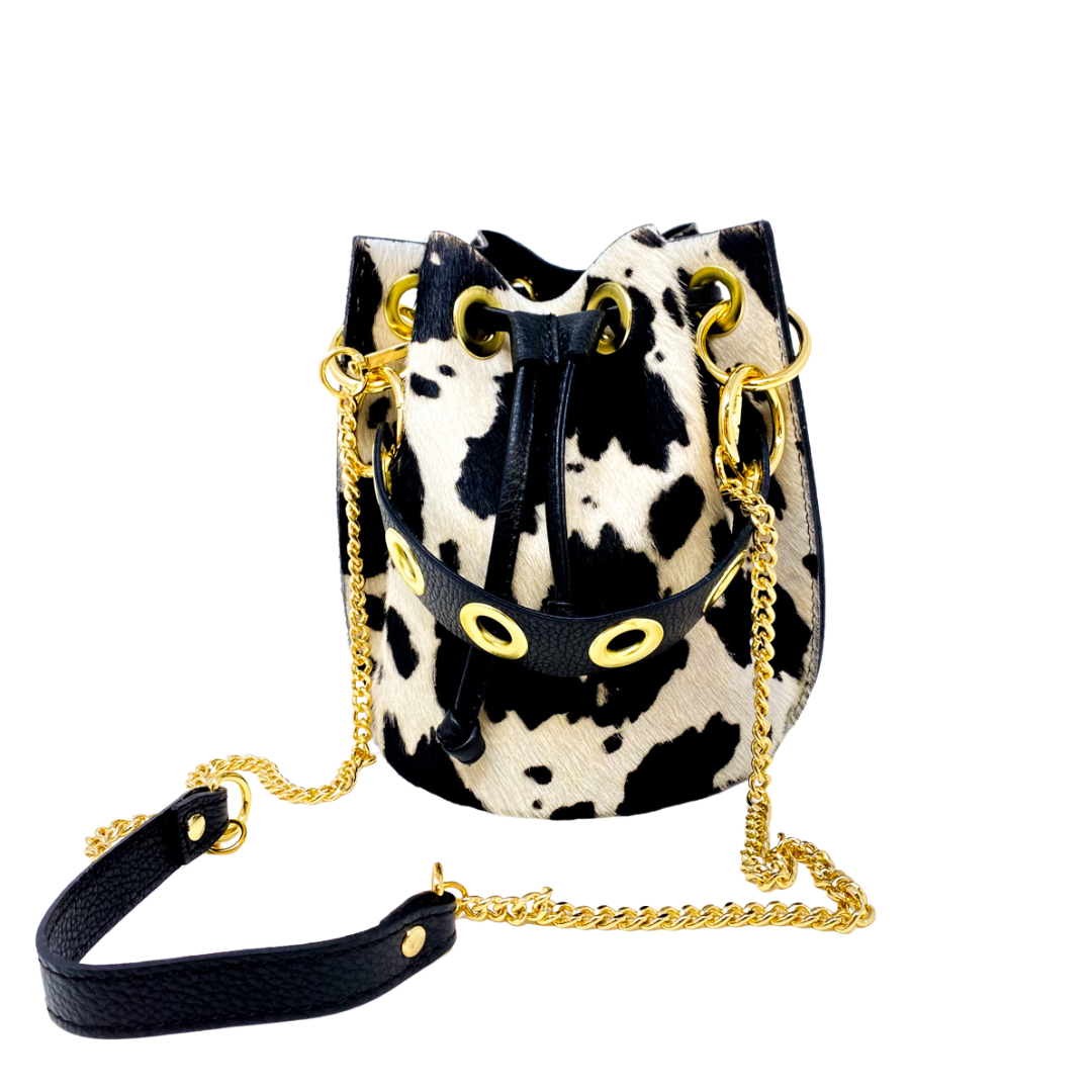 The Wild Affair | Genuine Italian Leather & Cowhide Bucket Bag