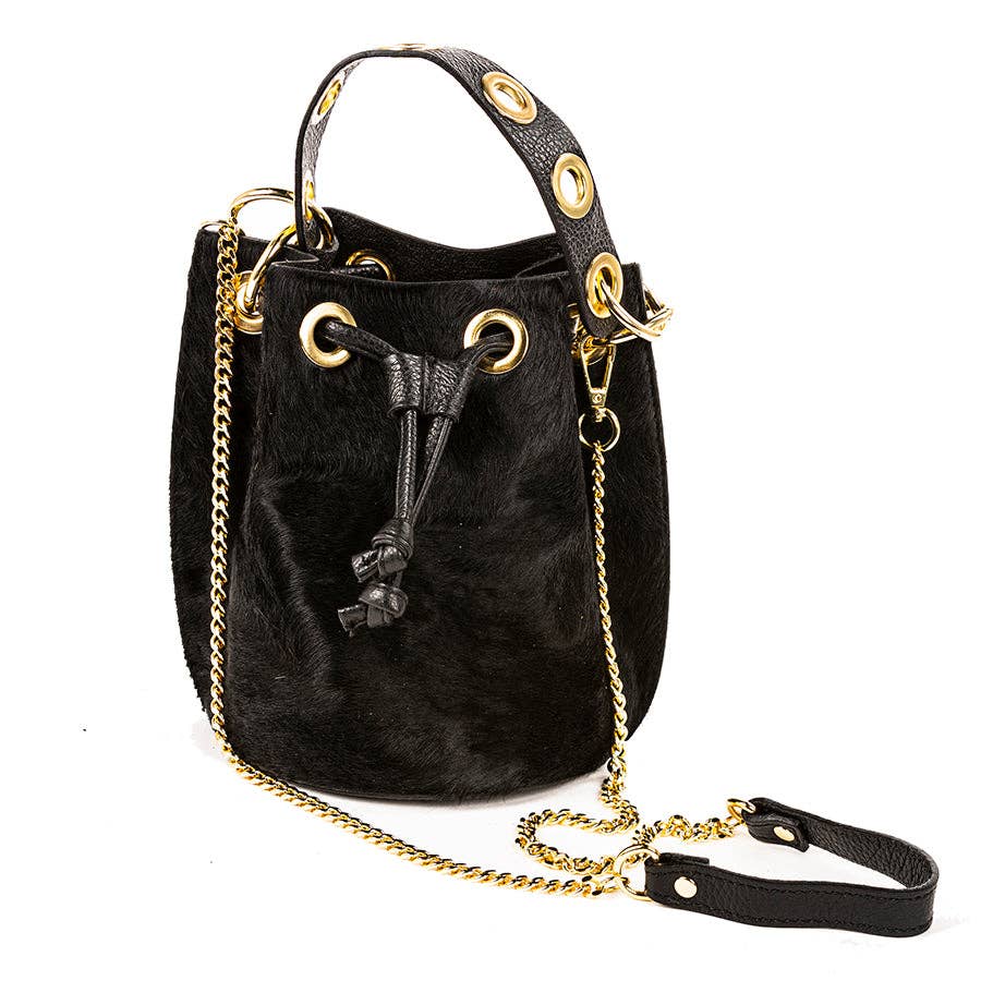 The Wild Affair | Genuine Italian Leather & Cowhide Bucket Bag